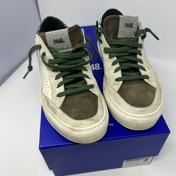 P448 Zapatilla F20Soho-W Clarm White/Green/Foil sneaker  Size 36 Fits TTS US 6 - Picture 1 of 7